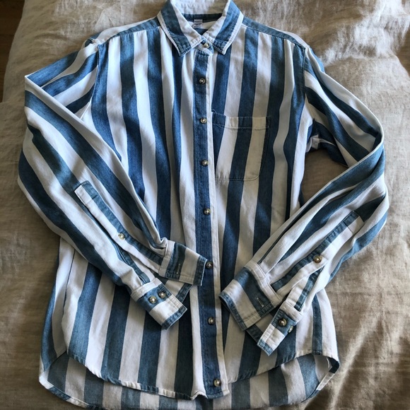 American Apparel Tops - American apparel striped denim shirt XS